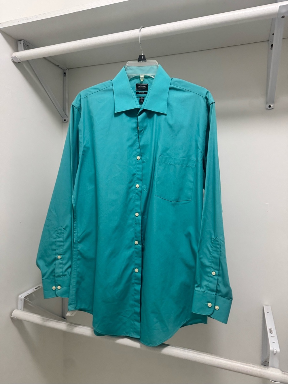 Arrow Men's Turquoise Dress Shirt - Long Sleeve Button-Up